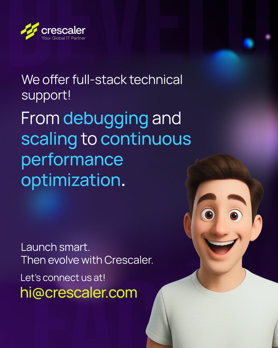 Crescaler's tweet image. 🔧 Myth: A good website doesn’t need updates.
⚡ Fact: Every product needs evolution — from debugging to performance tuning.
Evolve smart. Build with Crescaler.
Connect Here:📩 hi@crescaler.com
#AppOptimization #WebCare #CrescalerTech
