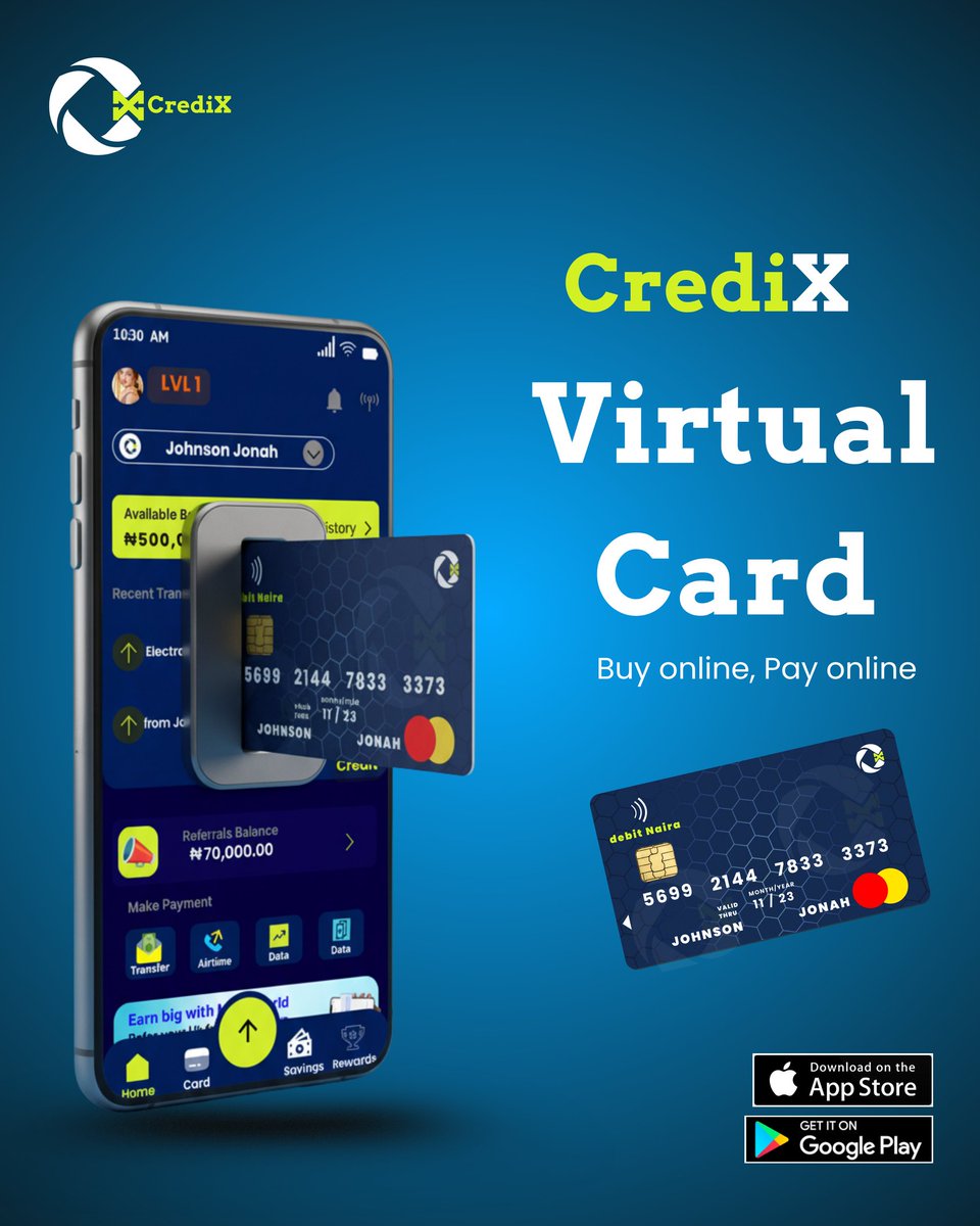 MrNwabuezeS's tweet image. Designed Credix ATM card.

I designed a virtual ATM card for CrediX .

The card allows you to run online transactions seamlessly.

Designed with @canva 

#canvatemplates 
#canvadesigner 
#CanvaDesign 
#MrSuccess 
#viralpost