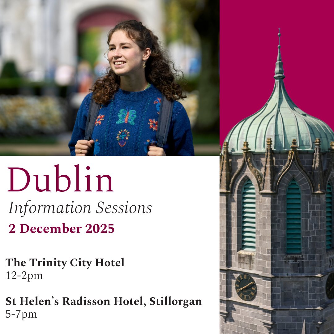 uniofgalway's tweet image. Calling all Leaving Cert students &amp;amp; Parents. Come meet the University of Galway team in Dublin!

✅ Learn about courses, campus life &amp;amp; supports

✅ Chat to our friendly team
✅ Get advice on choosing the right course for you

When: Tuesday 2nd of December 


📍12-2pm - Trinity…