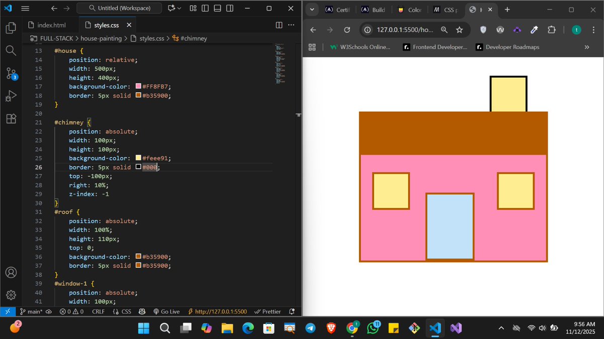 uthman_umar_'s tweet image. Made this house painting with HTML and CSS basically.
