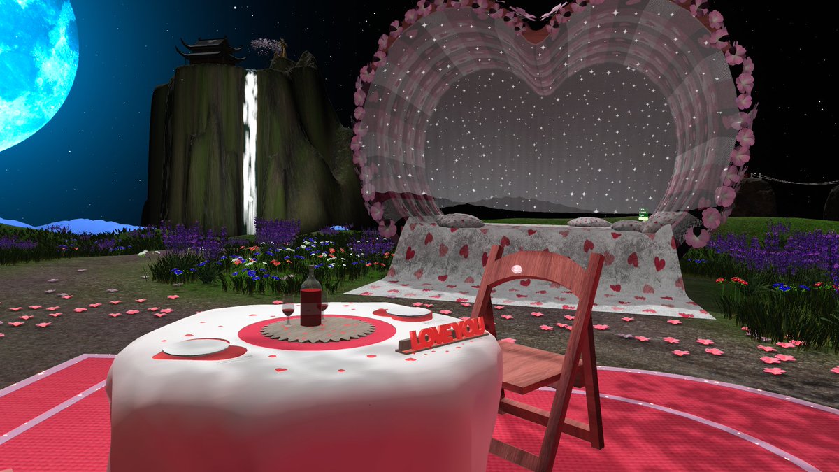 tokiwailm's tweet image. Eternal Bloom　―By ExtremeLight
満月の照らす丘の上の庭園。仙境のような遠景のファンタジーな世界観がお洒落なアウトドアChillワールドです。（Android対応）

vrchat.com/home/world/wrl…
#VRChat_world紹介 #VRChat