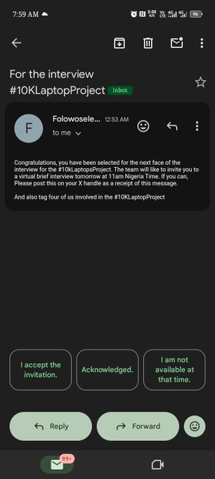 Iamkolotayo's tweet image. PROGRESS REPORT 🚨🚨🚨

What have we done so far #10kLaptopsProject.

✅ We have received over 20k Applications
✅ We scheduled screening for 13 People, 10 Showed up and 5 were selected (Testing the waters i believe)
✅ We have disbursed 1.3m to @Val_Gadget for 5 Dell Laptops and…
