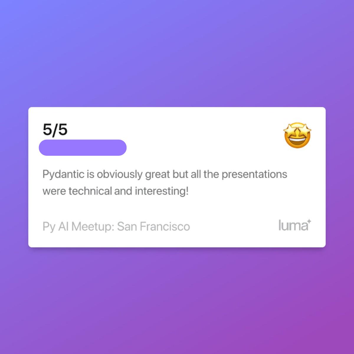 pydantic's tweet image. We&apos;re delighted with the whopping feedback and excited for the next edition of #PyAI!