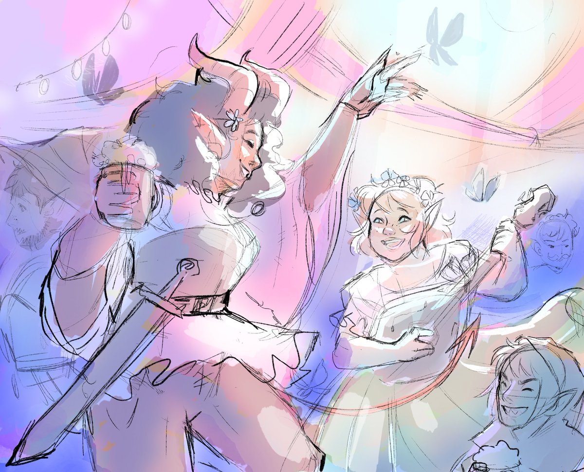 Para un evento de rol en vivo hice un cuadro con acrílico (con el cual no tengo la más mínima experiencia) y disfruté mucho del proceso y del resultado, pero siempre me quedará la espinita de que el boceto me gustaba mucho más.