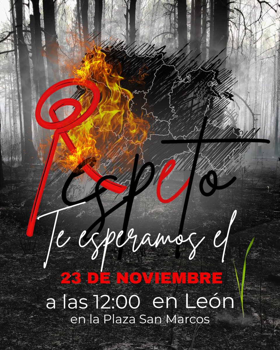 📣 Este 23 de noviembre nos levantamos en León para exigir RESPETO por nuestro territorio ante el abandono del Gobierno del Partido Popular

 ⏰ 12:00 h 📍 Plaza San Marcos (León)

📝 Manifiesto: bit.ly/4nMywMl
🚌Reserva tu plaza de autobús aquí: bit.ly/47ZWaA3