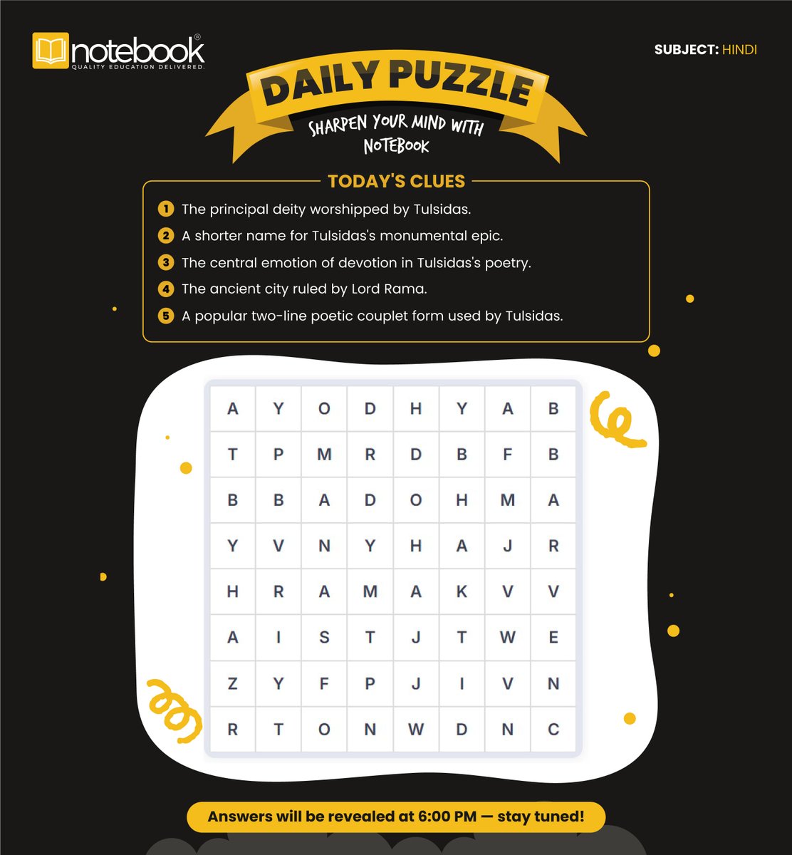 NotebookSocial's tweet image. 𝐏𝐮𝐳𝐳𝐥𝐞 𝐓𝐢𝐦𝐞 𝐰𝐢𝐭𝐡 𝐍𝐨𝐭𝐞𝐛𝐨𝐨𝐤! 📚

Can you crack today&apos;s grid? 🔥
Find all the hidden words &amp;amp; rack up points!

No login needed—just click &amp;amp; solve! 🎮

app.notebook.school/hub/word_puzzl…

💬 𝗙𝗼𝗹𝗹𝗼𝘄 𝗼𝘂𝗿 𝗪𝗵𝗮𝘁𝘀𝗔𝗽𝗽 𝗖𝗵𝗮𝗻𝗻𝗲𝗹 📲💚
👉 whatsapp.com/channel/0029Vb…