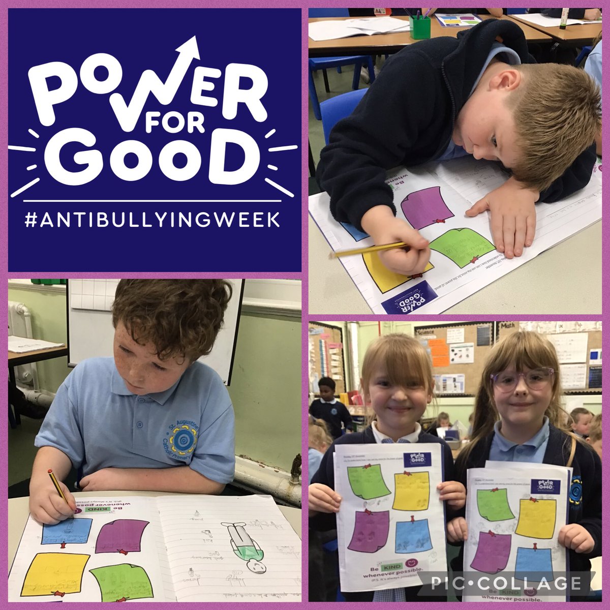 StAugustinesCPS's tweet image. In Personal Development, Year 3 have been thinking about how they can use their power for good as part of Anti-bullying week. How can you use your power for good? #StAugustinesPersonalDevelopment #StAugustinesBritishValues
