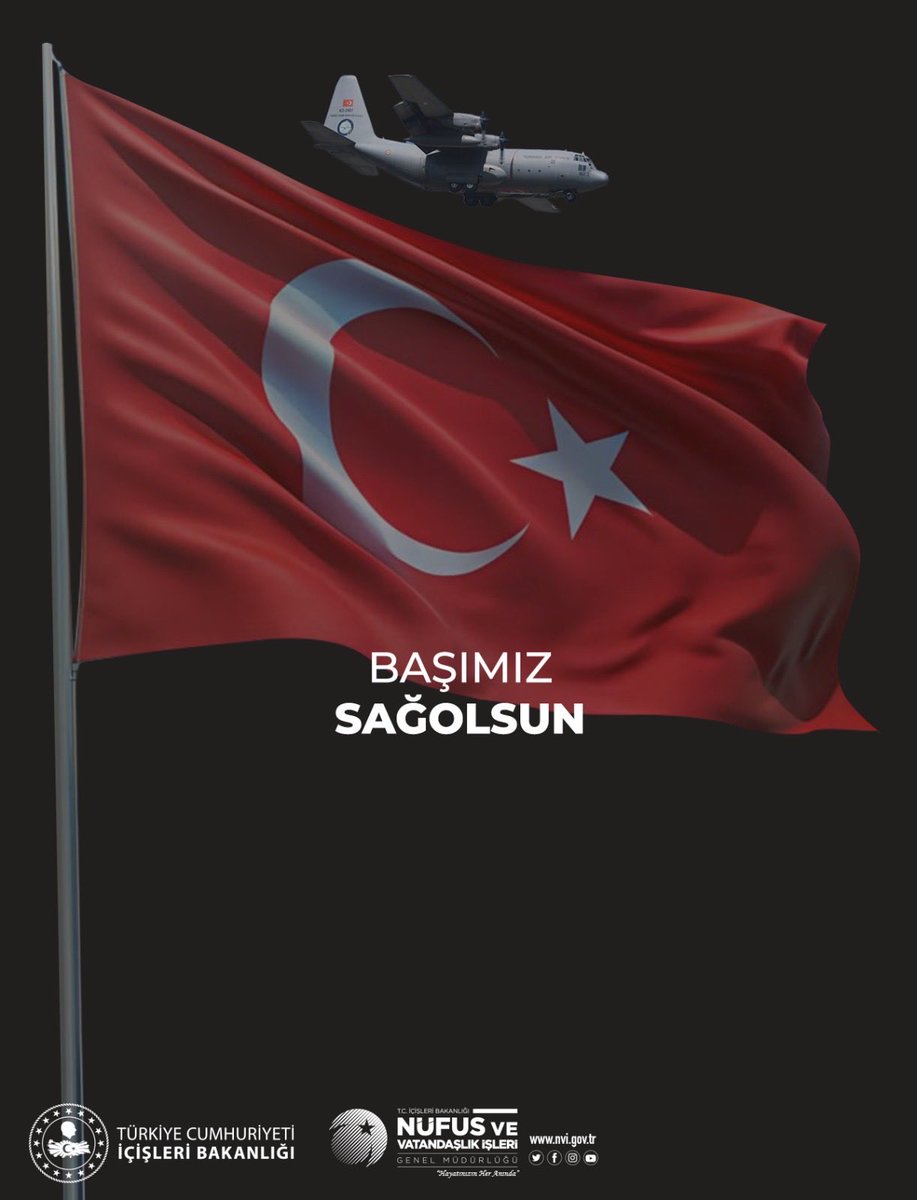 Askeri kargo uçağımızın düşmesi sonucu şehit olan kahraman askerlerimize Allah'tan rahmet; ailelerine, yakınlarına, Milletimize ve Türk Silahlı Kuvvetlerimize sabır ve başsağlığı dileriz. 🇹🇷