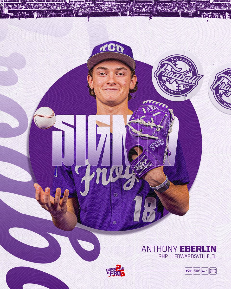 TCU_Baseball's tweet photo. officially official ✍️

Welcome to #FrogballUSA, @t_eberlin! 

#GoFrogs | #Born2BeAFro6 https://t.co/4hZo3kZ4mL