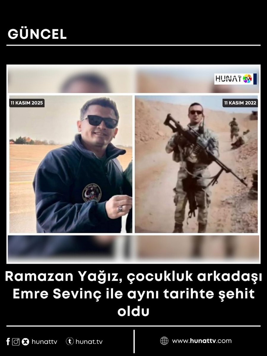 Gürcistan-Azerbaycan sınırında düşen Türk Silahlı Kuvvetleri’ne ait askeri kargo uçağında şehit olan Hava Astsubay Ramazan Yağız, üç yıl önce 11 Kasım'da şehit olan köylüsü Emre Sevinç’i sosyal medya paylaşımında andıktan birkaç saat sonra şehit düştü.

#kayseri