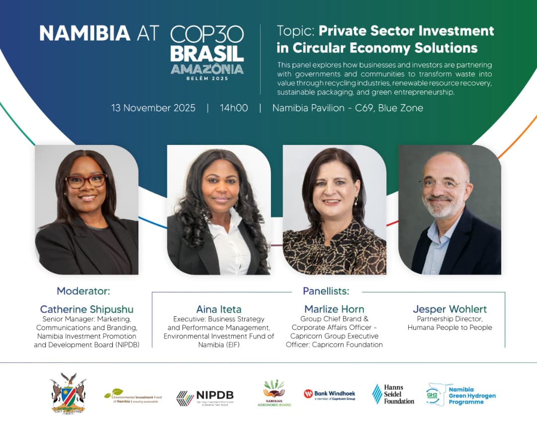 We are proud to be part of the Namibian Pavilion at @COP30 in Brazil.   

#COP30 #positivechange #Namibia #CapricornGroup