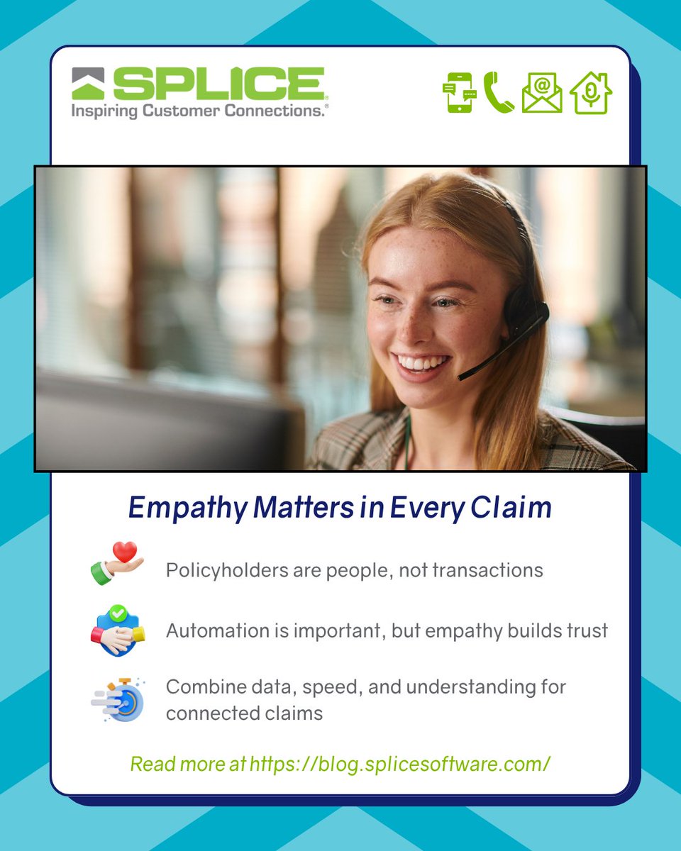 SPLICESoftware's tweet image. Empathy matters in every claim. 💡

Policyholders are people, not transactions. 

Read Part 3 of our series to learn how to combine data, speed, and empathy for connected claims: hubs.la/Q03RYd4c0

#CustomerExperience #EmpathyInAction