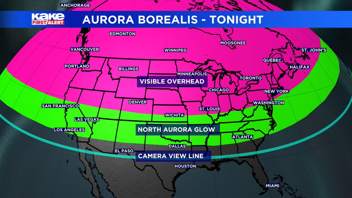 KAKEnews's tweet image. The #NorthernLights should be visible over #Kansas again tonight! kake.com/home/northern-… #KAKEnews