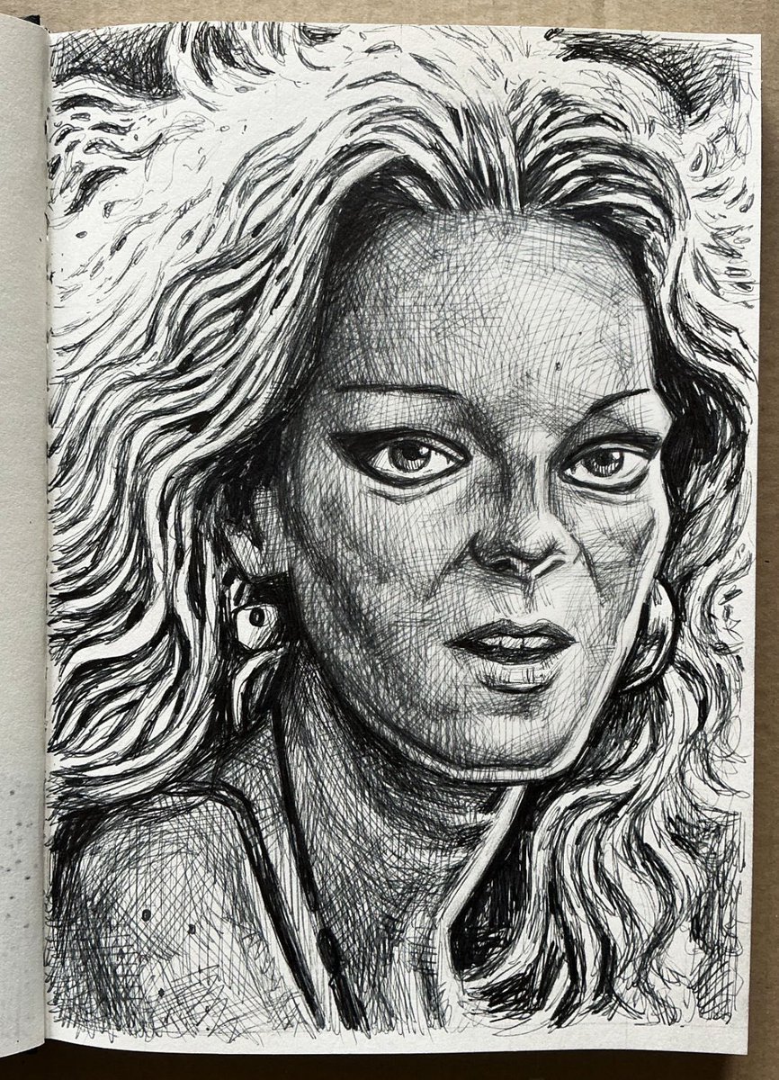 eddycrosby's tweet photo. Ink sketch of American actress &amp; writer Cookie Mueller #CookieMueller #sketch https://t.co/FIhWe2CvGp