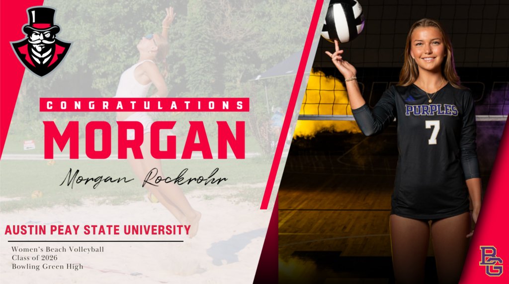 It’s Signing Day! 🎉 Join us today at 1:30 PM in the BGHS Performing Arts Center as four Purples athletes sign their letters of intent. 💜💛 #BGHS #SigningDay