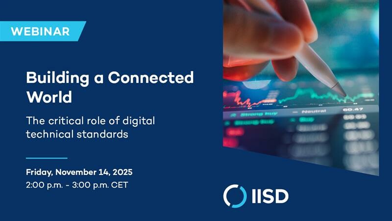 Join <a href="/IISD_ELP/">IISD Economies</a> this Friday for a webinar on the critical role of digital technical standards in the global digital economy.

Learn how standards are developed, why they matter for #DigitalTrade, and the challenges for developing countries. 

🔗 Register: iisd.org/events/buildin…