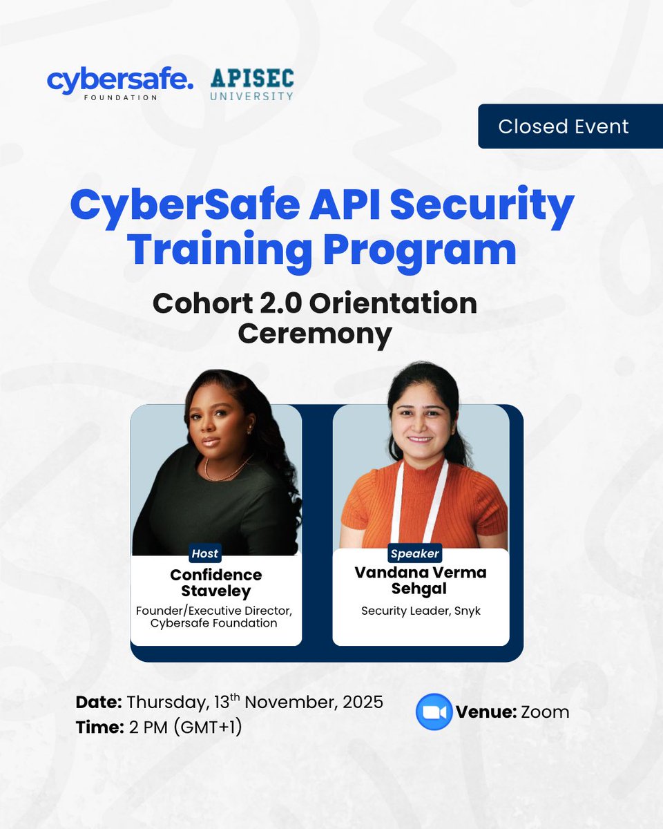 sisinerdtweets's tweet image. The global movement is just getting started! 

250 women in 5 continents will begin their hands-on journey at @cybersafehq, learning how to secure APIs.

The ripple effect of this program blows my mind each time I think about it. 

Considering that this cohort includes both…