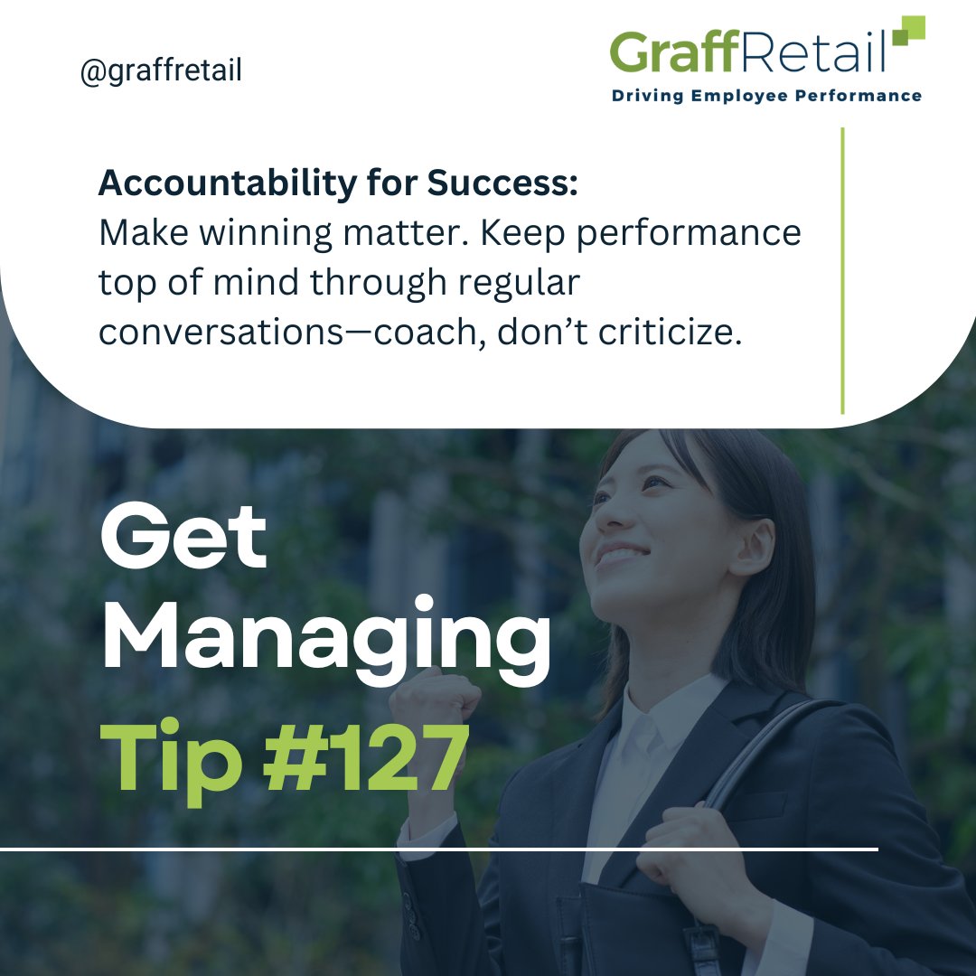 graffretail's tweet image. Accountability drives performance. 💪
Make winning matter by keeping goals front and center. When you talk about performance regularly and coach—not criticize—you build a team that owns their results.

👉 graffretail.com

#GetManagingTips #RetailLeadership #Accountability