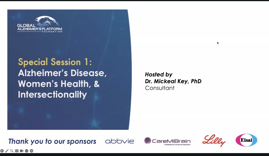 GAP_Foundation's tweet image. #ICYMI A Special Session on Alzheimer&apos;s Disease, Women&apos;s Health and Intersectionality with Mickeal Key, PhD GAP Consultant, Recruitment and Strategic Initiatives from GAP&apos;s IRI Conference last week.

#IntentionalRecruitment #IntentionalInclusion #Alzheimers #StopALZ #HealthEquity…