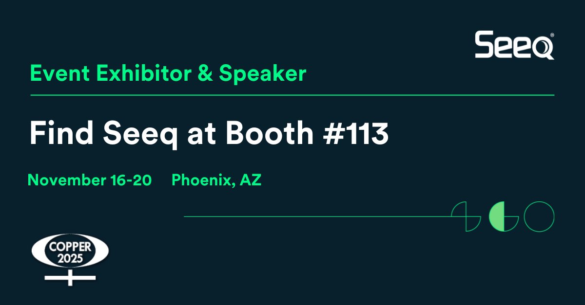 SeeqCorporation's tweet image. Seeq is heading to Copper 2025 in Phoenix!

📍 Booth #113
Don’t miss Mariana Sandin’s talk:
“Mining Magic: From First Principles to AI”
🗓 Nov 20 | 3:40–4:05pm | Kave 3

ow.ly/zRFZ50XqcXG

#Copper2025 #SeeqAnalytics #AIinMining #DigitalMining