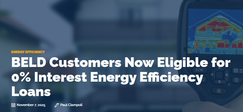 .<a href="/BELDBraintree/">BELD</a> announced that Braintree, Mass., residents can now take advantage of the new Massachusetts Municipal Light Plant (MLP) Zero-Interest Energy Efficiency Loan Program -- making it easier than ever to invest in energy-saving home upgrades. ow.ly/qXAE50XqftP