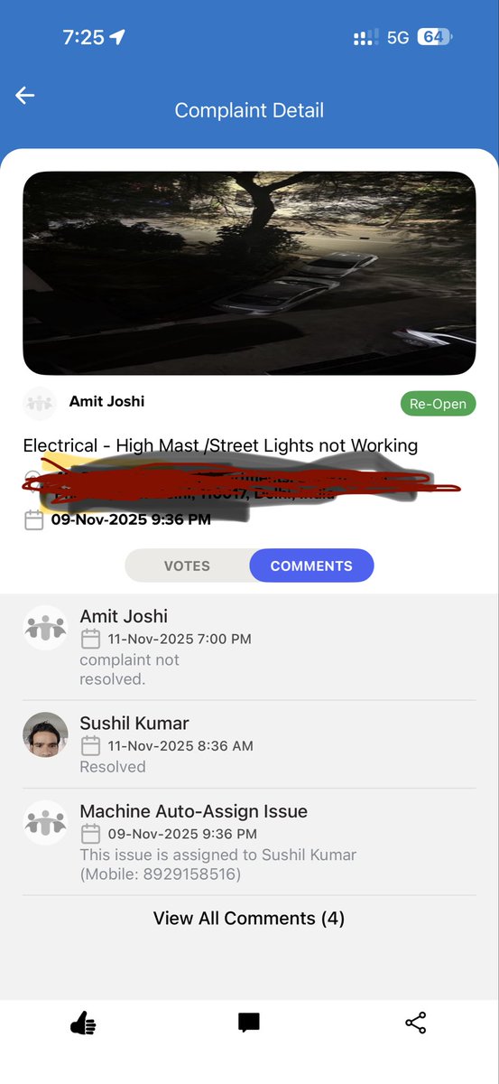 007_amitjoshi's tweet photo. @MCD_Delhi dear good for nothing department pls see below … without resolving this was marked resolved and person is not picking up. Pls fix this. https://t.co/K322lUOVdB