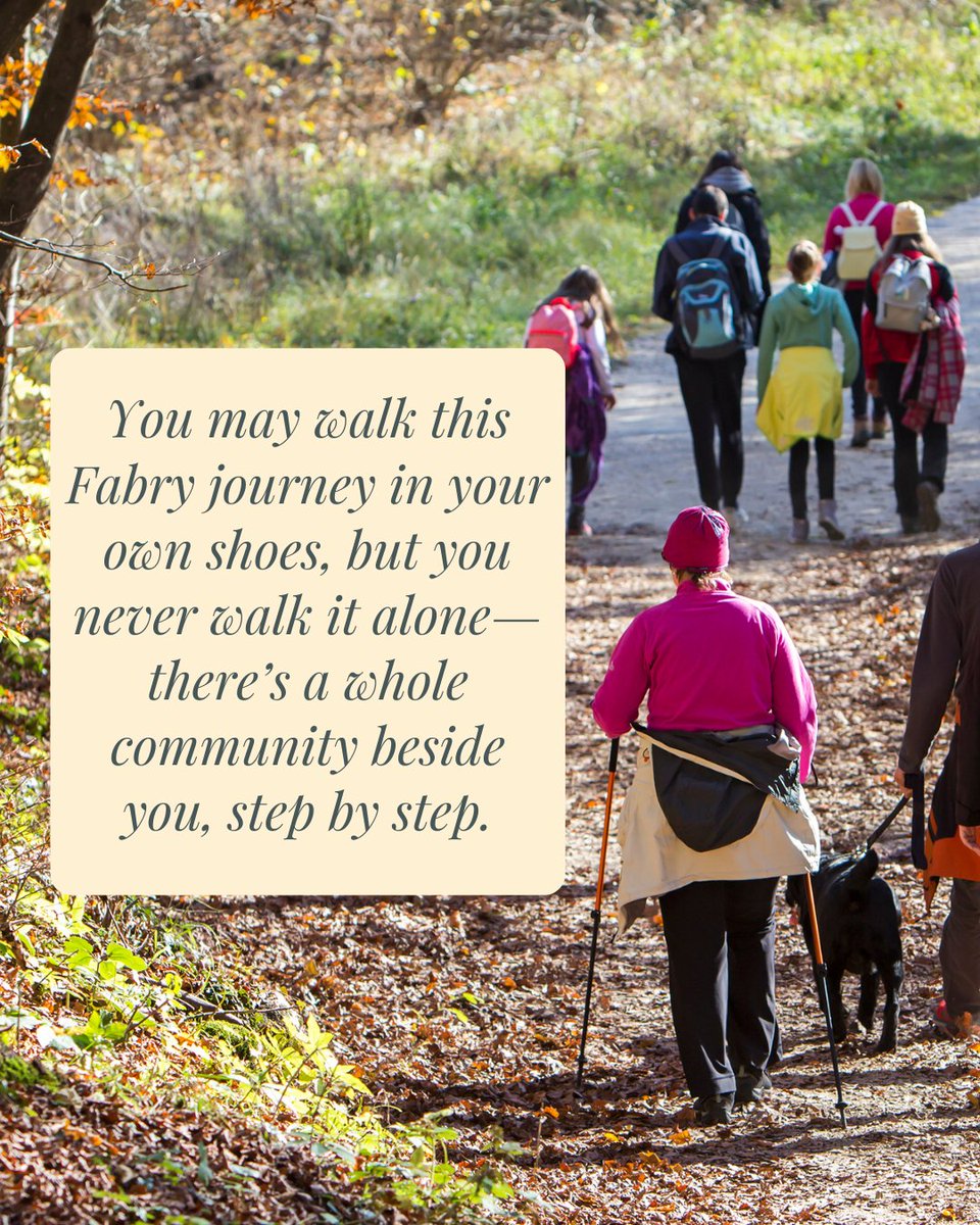 FabryOrg's tweet image. Living with Fabry disease can feel overwhelming at times, but remember—there’s strength in shared stories and hope in connection. Reach out. Share your journey. Together, we’re turning challenges into community and isolation into understanding. 

#FabryCommunity  #FSIG #1fdsm