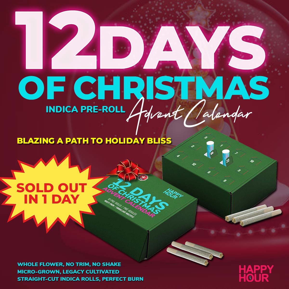 BC, you’re amazing! 🌟 Our Happy Hour Advent Calendar sold out in just ONE day at the BCLDB! Restocks are on the way next week via HD Medical and Direct Delivery. Stay tuned!