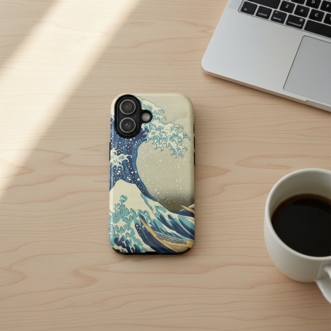 betweenforms's tweet image. A 200-year-old wave meets your everyday kit.
Hokusai’s Great Wave off Kanagawa—now as a glossy case and silky mouse pad from Between Forms.
Make your desk + pocket museum-worthy: betweenforms.com 
#Hokusai #Ukiyoe #GreatWave #ArtOnEverything