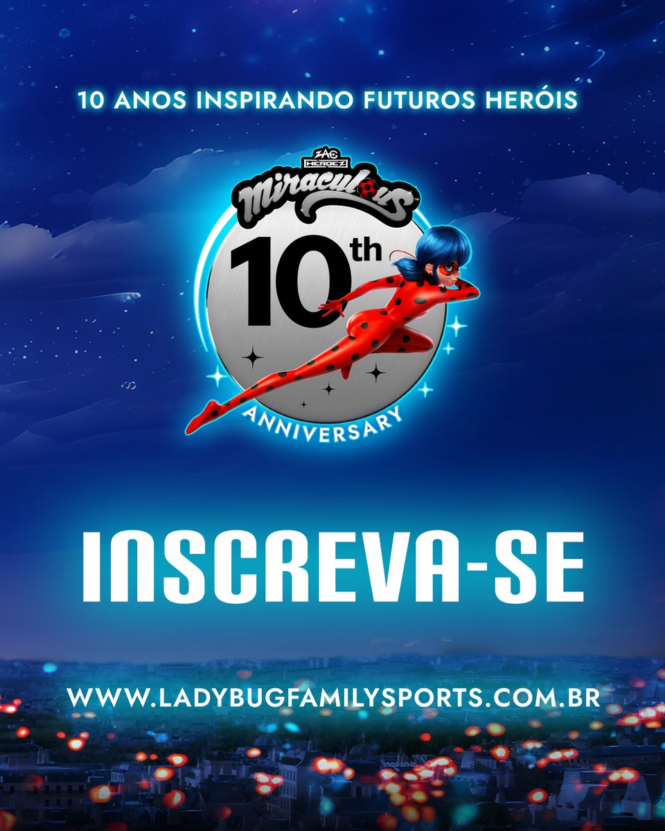 yescom's tweet image. ✨🤩Há dez anos inspirando futuros heróis e agora inspirando futuros atletas!
Inscrições abertas para Miraculous Run! 
Inscrições para adultos, crianças ou adolescentes
31/01/2026 - Campo de Marte
#MiraculousLadybug #Ladybug #CatNoir #Miraculous 
#MiraculousRun #CorridaInfantil