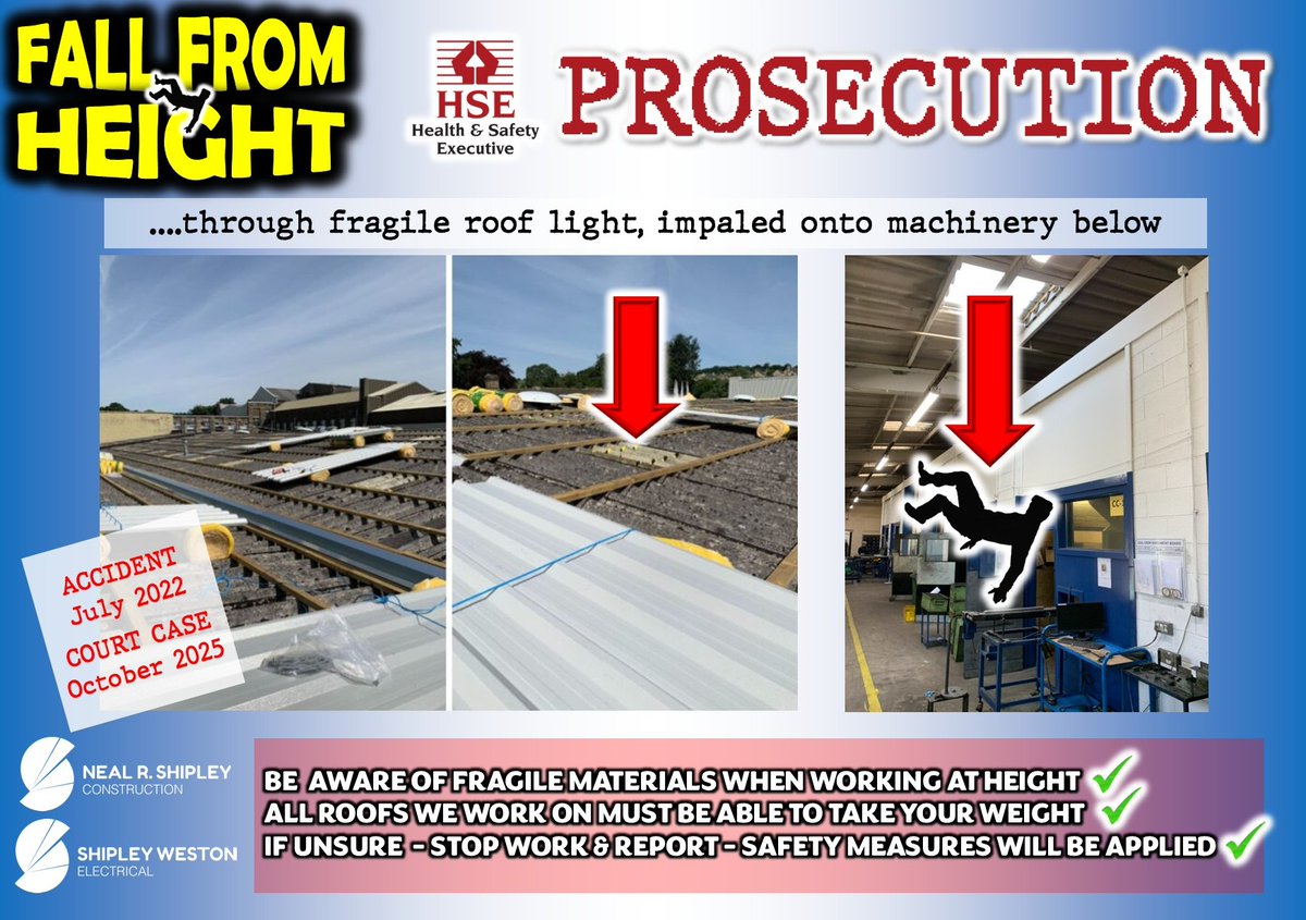 PaulDebney's tweet image. This bloke involved probably didn&apos;t go to work and think &apos;you know what I think I&apos;ll fall through this roof today and impale myself on the machinery below&apos;
Health and Safety at Work is a &apos;joke&apos; until something like this happens then it gets serious, really serious! #ToolboxTalk