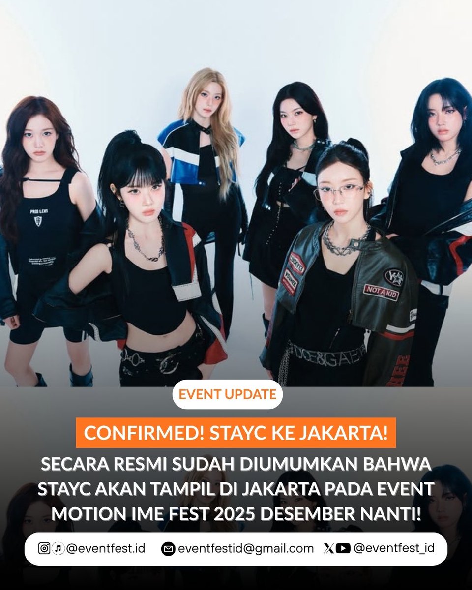 eventfest_id's tweet photo. Jakarta, 12 November 2025 - Motion Ime Fest 2025 secara resmi mengumumkan @STAYC_official akan tampil di Motion Ime Fest 2025 guys! Sudah amankan tiketnya?

So, secure your ticket now! OFFICIAL DAILY PASS, VVIP dan FAST TRACK 🔗https://t.co/gfvOlr0jVy 
#EventFestID #MotionImeFest https://t.co/e1qA4TpWRd