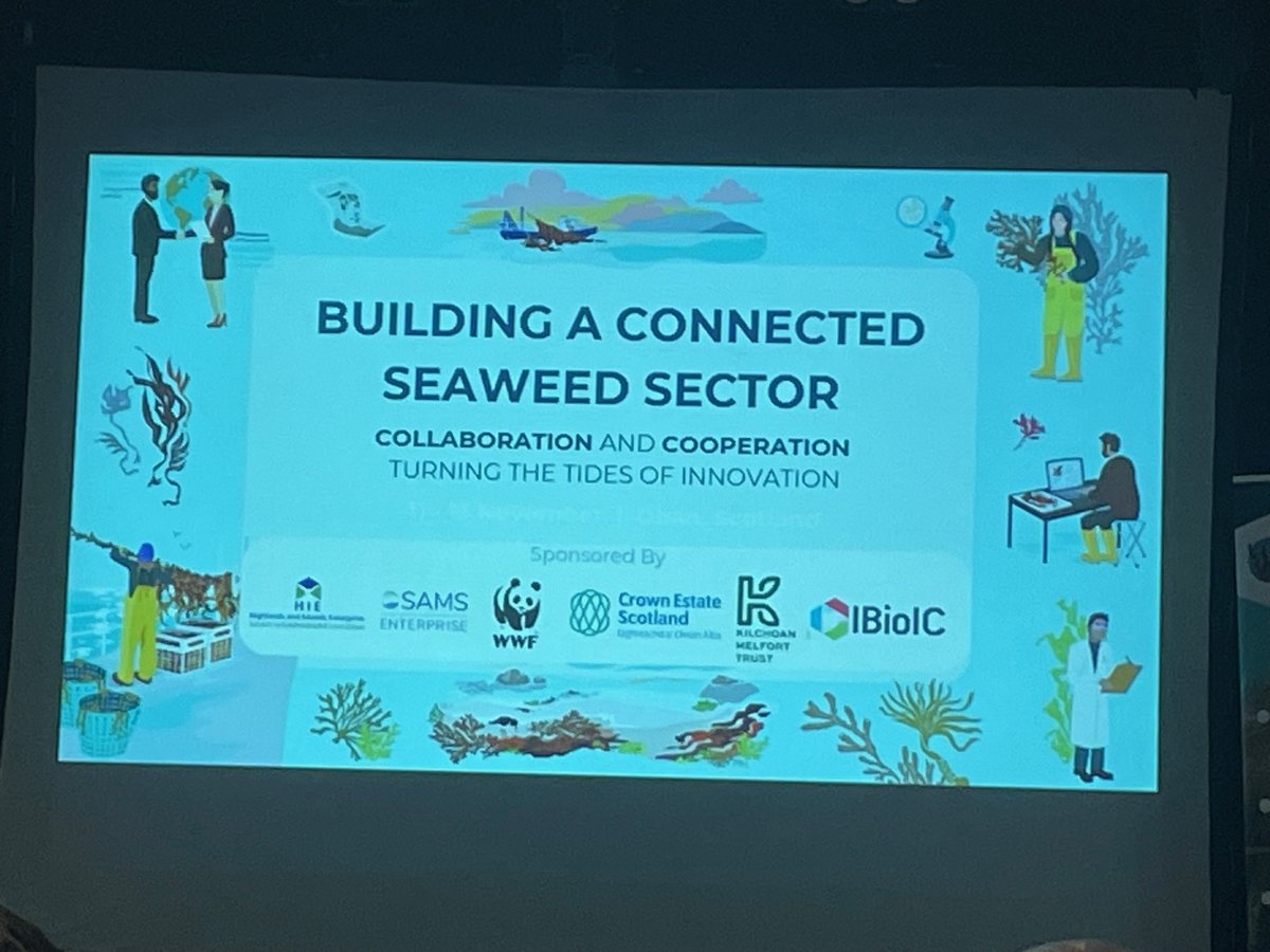 Roslinnovation's tweet image. Building a Connected Seaweed Sector: Cooperation &amp;amp; Collaboration, Turning the Tides of Innovation is theme of Scottish Seaweed Industry Association Conference in Oban.
Our Director of Innovation is in attendance to explore more about #aquaculture science taking place in Scotland.