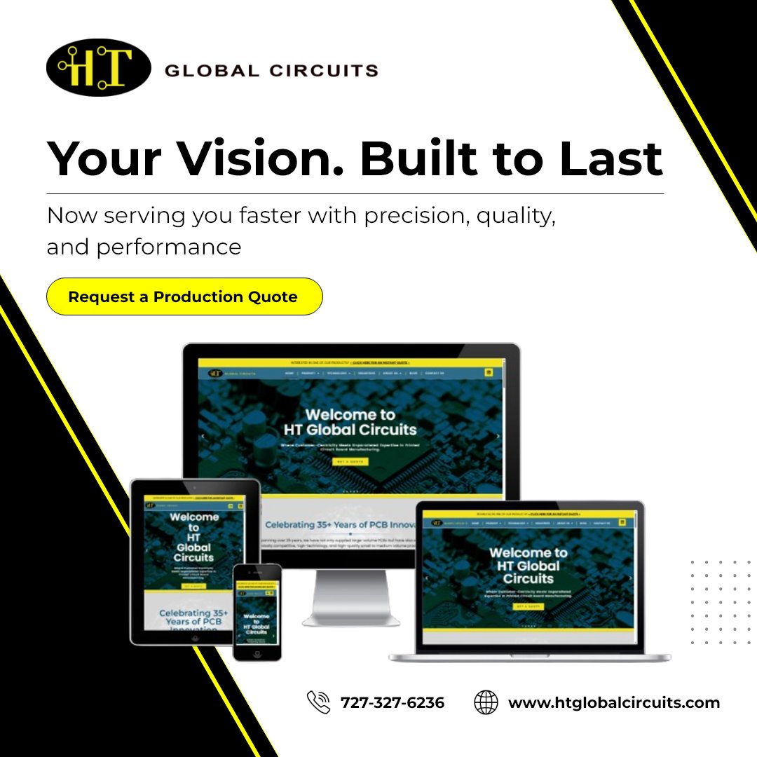 HTGlobalCircuit's tweet image. Your vision, built to last!
Our New Website Makes It Easier.

For over 35+ years of PCB expertise, now easier to access. Get fast quotes and engineering support for your next project.

Explore now: htglobalcircuits.com

#HTGlobalCircuits #WebsiteLaunch #PCBManufacturing