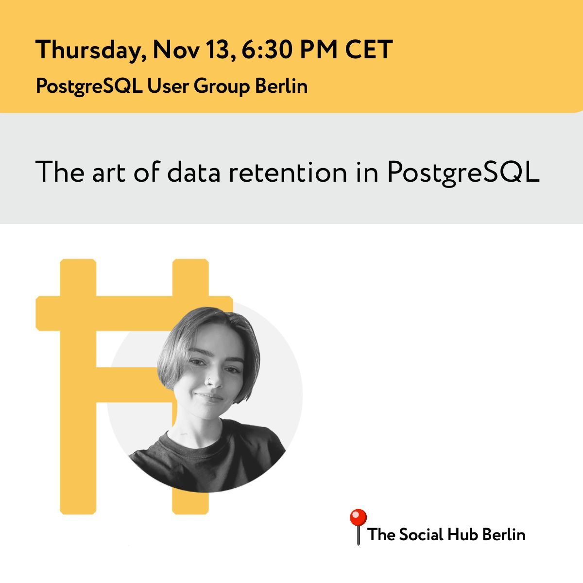 Tomorrow at the #Berlin #PostgreSQL User Group,
📢 Daria Nikolaienko will talk about The Art of Data Retention in PostgreSQL!

Learn how to manage large datasets without hurting performance — with smart retention, partitioning &amp; archiving strategies.
meetup.com/postgresql-mee…