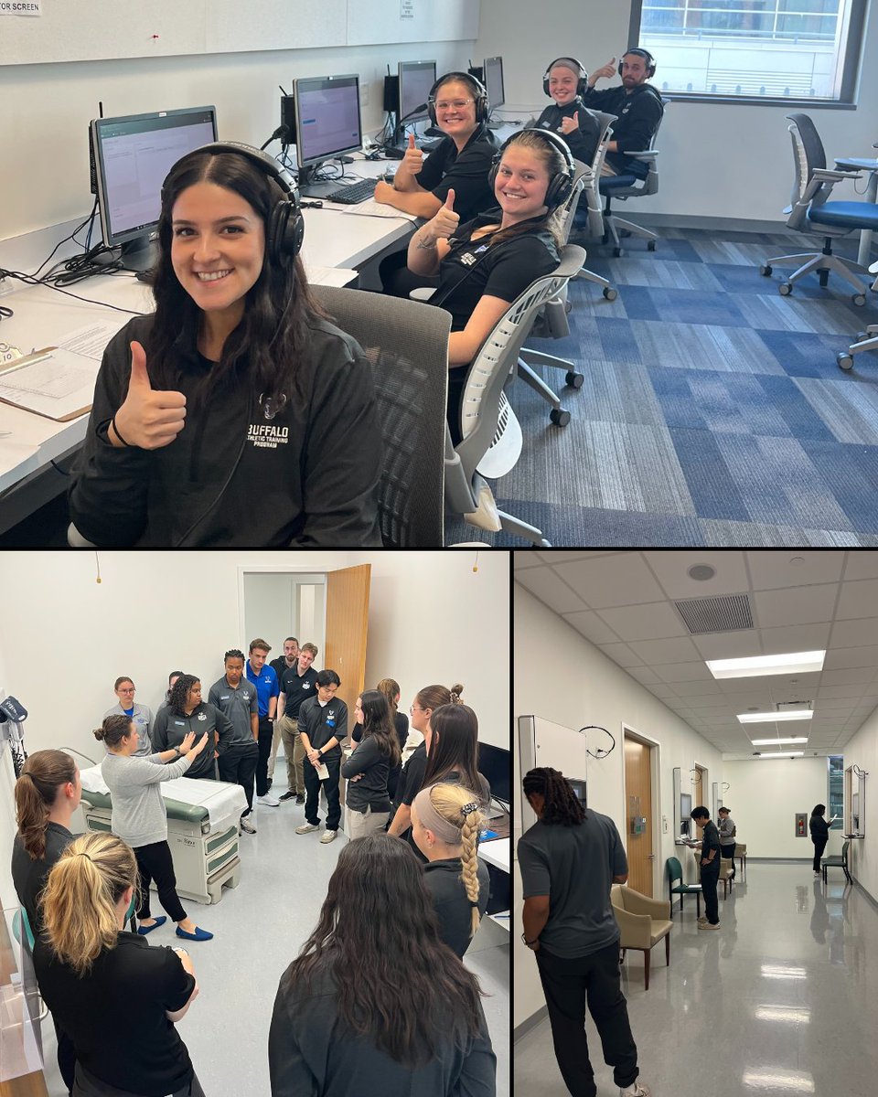 Buffalo_AT's tweet image. Last week, our second-year MSAT students took over the Behling Simulation and Clinical Competency Center at the Jacobs School of Medicine and Biomedical Sciences for a full day of immersive standardized patient encounters. 💙 This was their last SP experience! #UBuffalo #UBSPHHP