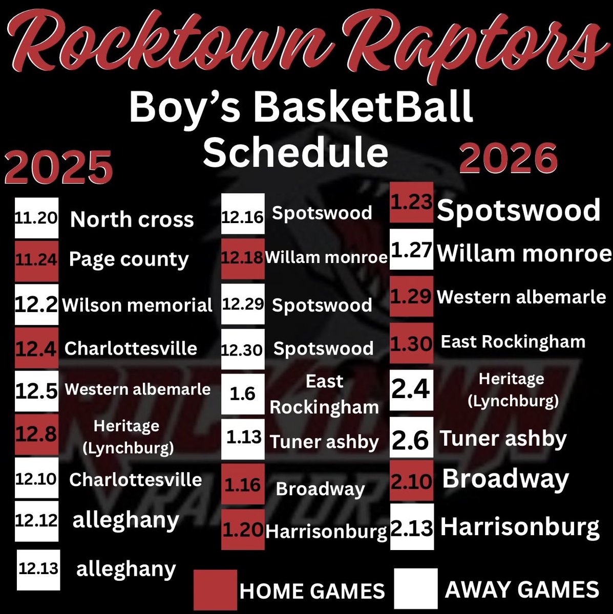 COACHES!! Here’s my 2025-2026 season schedule❗️❗️
