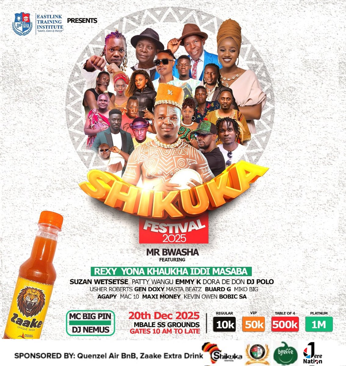 #Sponsored
Get ready for <a href="/shikukafestival/">Shikuka Festival</a> 2025! Join us on Dec 20th at Mbale SS grounds for a vibrant celebration of Bamasaaba culture, music, and unity! 🎉 Featuring <a href="/mr_bwasha/">Mr. Bwasha</a>, Yona Khaukha, Iddi Masaba, Rexy Umumasijje, among others.

#MbaleSays
