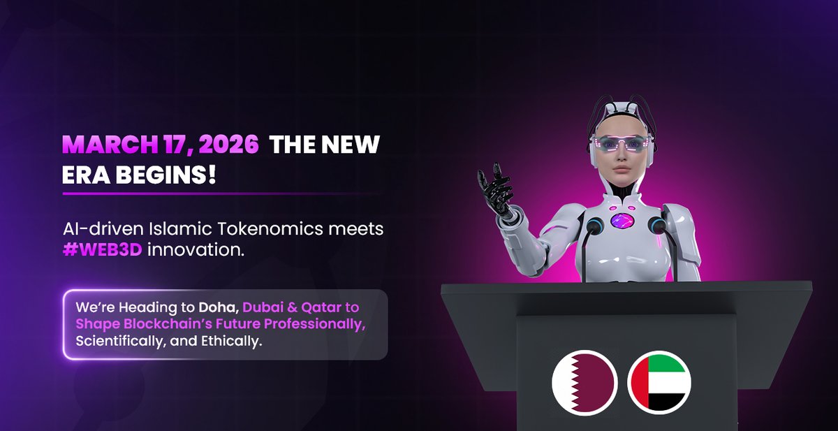 web3decision's tweet image. 17 March 2026— A Turning Point in Crypto History!

Logical AI-Agent-based Islamic Token &amp;amp; Tokenomics Systems are entering a new era with #Web3D AI systems.

Doha, Dubai, and Qatar are waiting for us. 🌍✨

We’ve been invited to shape the future of Blockchain — professionally,…