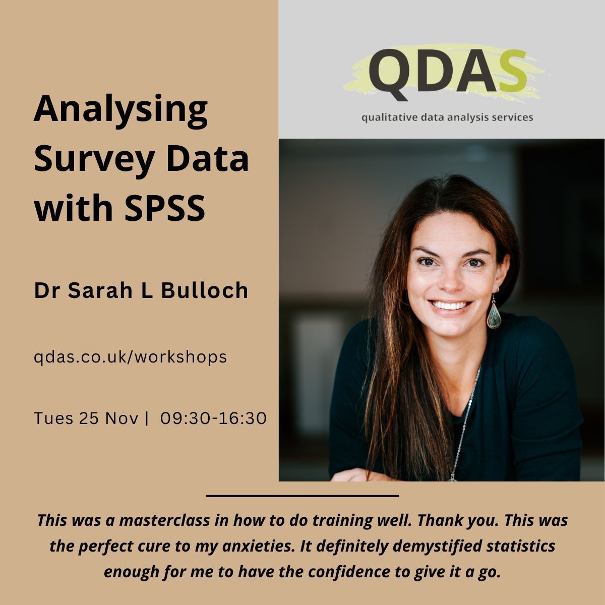 Christina_QDAS's tweet image. Still spaces left! 25th November, online.
A friendly, hands-on, step-by-step introduction designed to grow your confidence in analysing survey data in SPSS
For more info &amp;amp; to book: buff.ly/Tb4q1VP
#SPSS #PhD #QuantitativeResearch