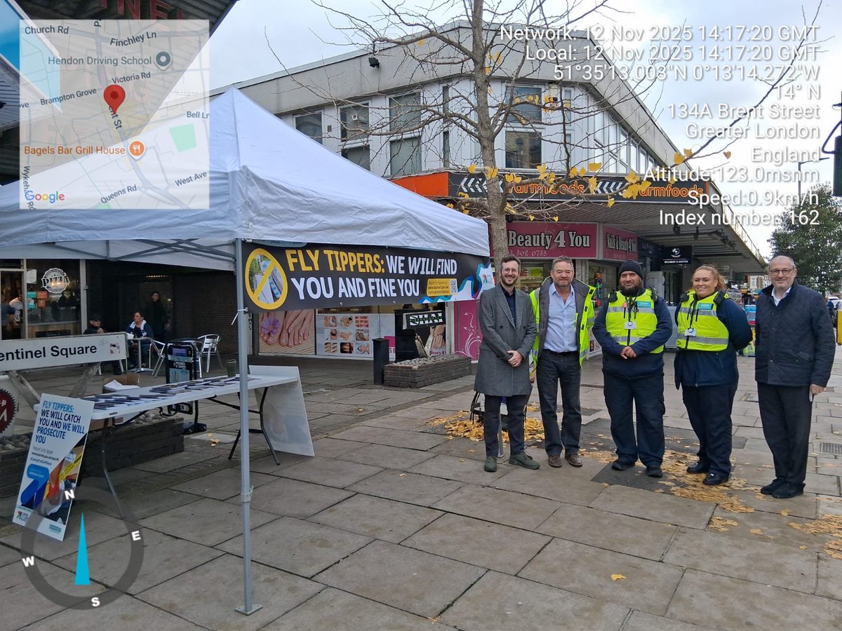 As part of Barnet’s Caring for Our Places campaign to tackle fly-tipping, a pop-up hub is at Sentinel Square this afternoon until 4pm. I’m out with Cllr Shimon Ryde to hear your concerns and talk about how we can keep Hendon clean and safe.