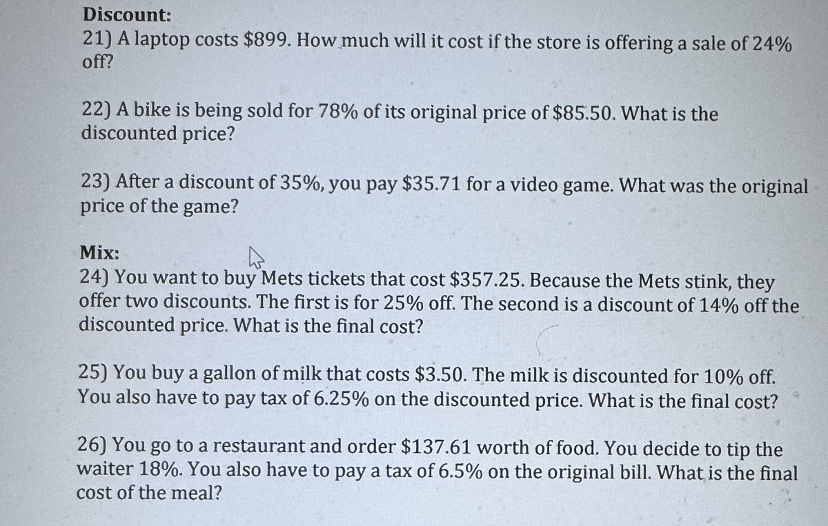 I searched percent quiz for my 7th graders to practice today….  Number 24 hit me like a ton of bricks. As a season ticket holder is it a sign? #lfgm #mlb #Mets
