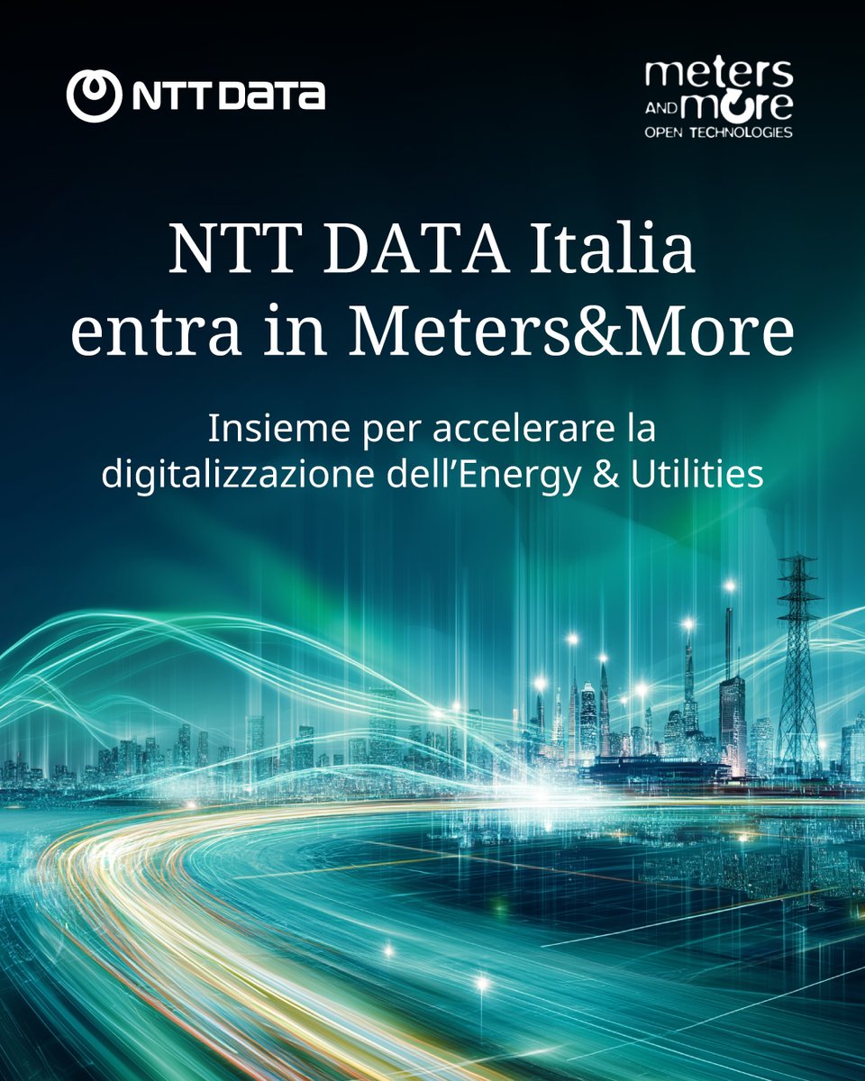 NTTDATA_IT's tweet image. Siamo orgogliosi di annunciare la nostra adesione a @MetersAndMore , l’associazione internazionale che promuove protocolli aperti per lo #SmartMetering e la gestione intelligente dei dati energetici.

Scopri di più 👉it.nttdata.com/news-and-event……