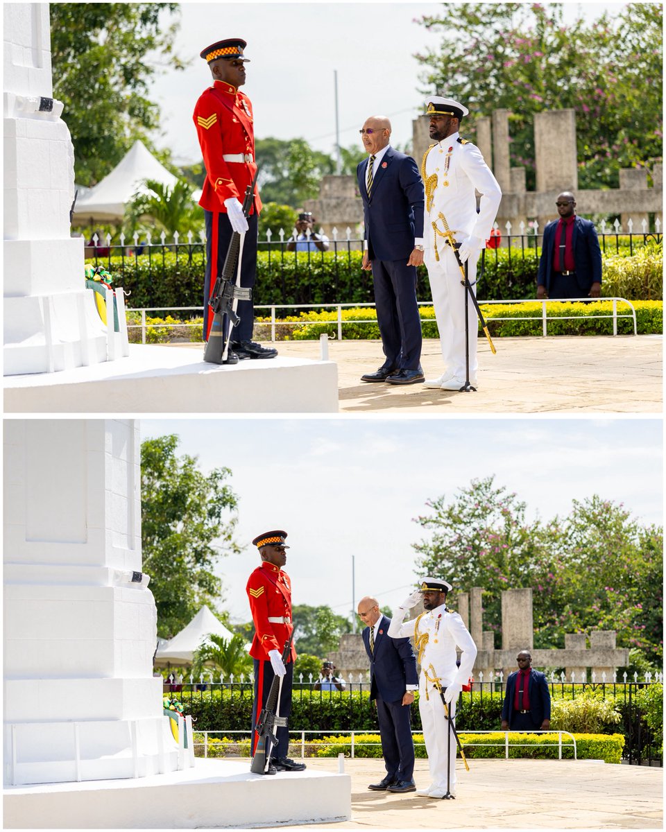 His Excellency the Most Honourable Sir Patrick Allen attended the Annual National Remembrance Parade and Wreath-Laying Ceremony at National Heroes Park, where he laid a wreath in solemn tribute to individuals, including Jamaicans, who lost their lives in fighting in the two world