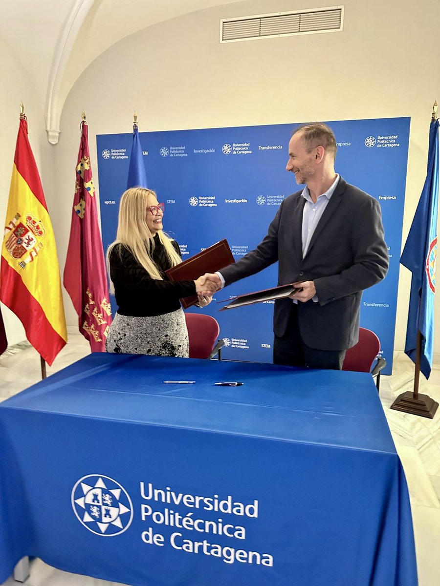 Se realizó la firma del convenio marco de cooperación interinstitucional entre la Universidad Politécnica de Cartagena en España y la #UTEG, el cuál se realizó en la instalaciones del Rectorado de la <a href="/UPCToficial/">Universidad Politécnica de Cartagena | UPCT</a> durante la visita de la Dra. Mara Cabanilla a esta institución