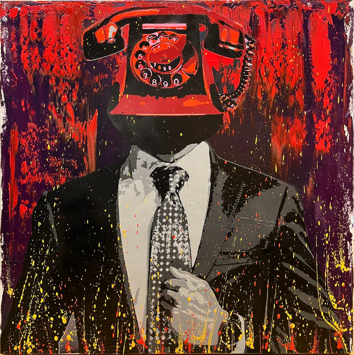 BillyMorrison's tweet image. END OF YEAR SPECIAL! The last 3 pieces from my “FOUR HORSEMEN” series - would make an amazing triptych hung together. Each piece is 36“x36“ oil acrylic &amp;amp; spray on canvas. Making space for a completely new body of work in 2026. Email me info@billymorrisonart.com or DM for details