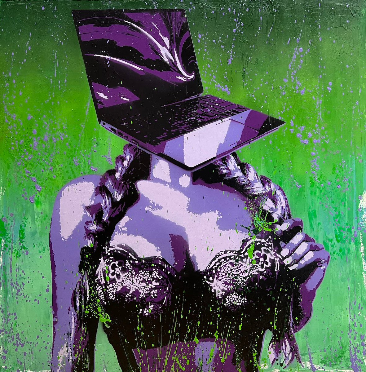 BillyMorrison's tweet image. END OF YEAR SPECIAL! The last 3 pieces from my “FOUR HORSEMEN” series - would make an amazing triptych hung together. Each piece is 36“x36“ oil acrylic &amp;amp; spray on canvas. Making space for a completely new body of work in 2026. Email me info@billymorrisonart.com or DM for details