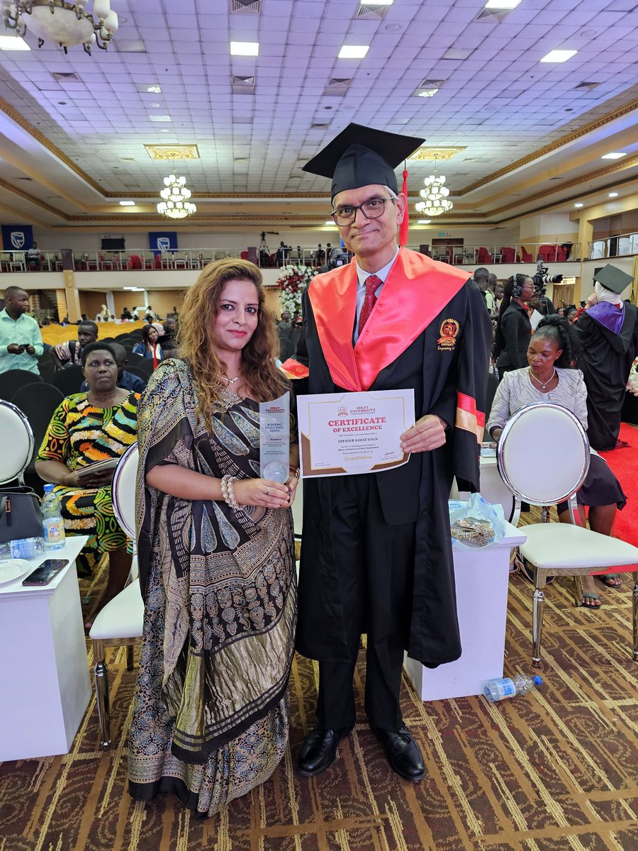 It was enriching to resume academic pursuits after a 30‑year gap. At the 18th Graduation Ceremony of ISBAT University, Kampala (<a href="/isbatkampala/">ISBAT University</a>), I received a Master of Public Health and the Academic Excellence Award 2025.