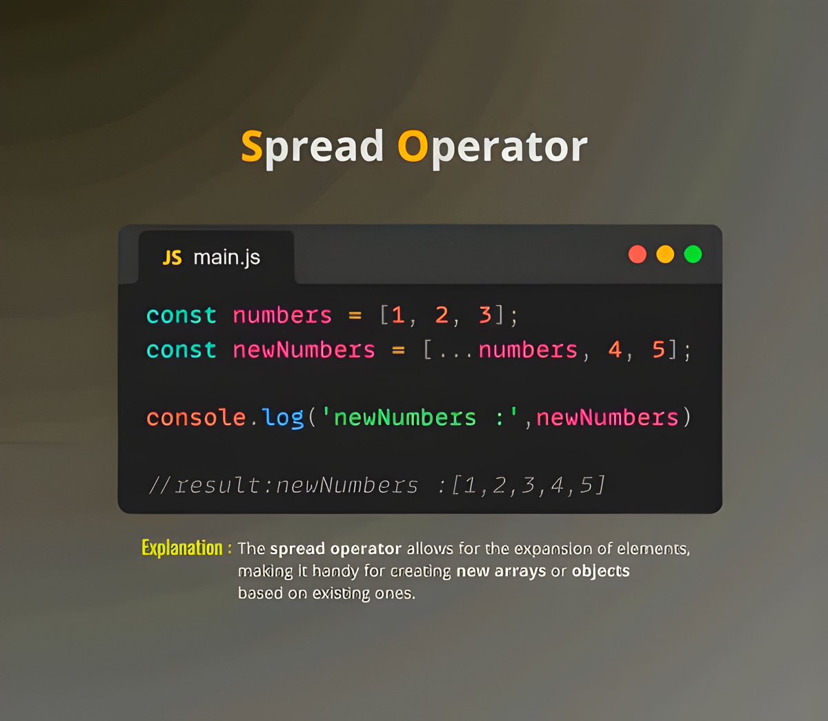 11xcoder's tweet image. Stop coding in ES5! 🛑 Level up your JavaScript with these 6 ESSENTIAL ES6 Features! Learn how to write cleaner, faster code using Arrow Functions, Destructuring, Spread &amp;amp; Rest Parameters, and Template Literals.

#JavaScript #ES6 #ModernJS #CodingTips #WebDevelopment