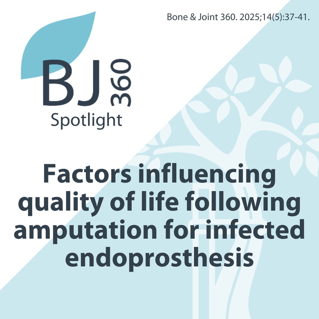 In this qualitative study from Vienna, the authors interviewed nine patients who all underwent initial limb salvage surgery &amp; reconstruction, but subsequently underwent amputation for infection.

Explore the full #BJ360 #Oncology Roundup below!

#Surgery

boneandjoint.org.uk/Article/10.130…